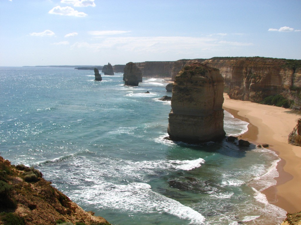 The Twelve Apostles located along the Great Ocean Road in Australia.
