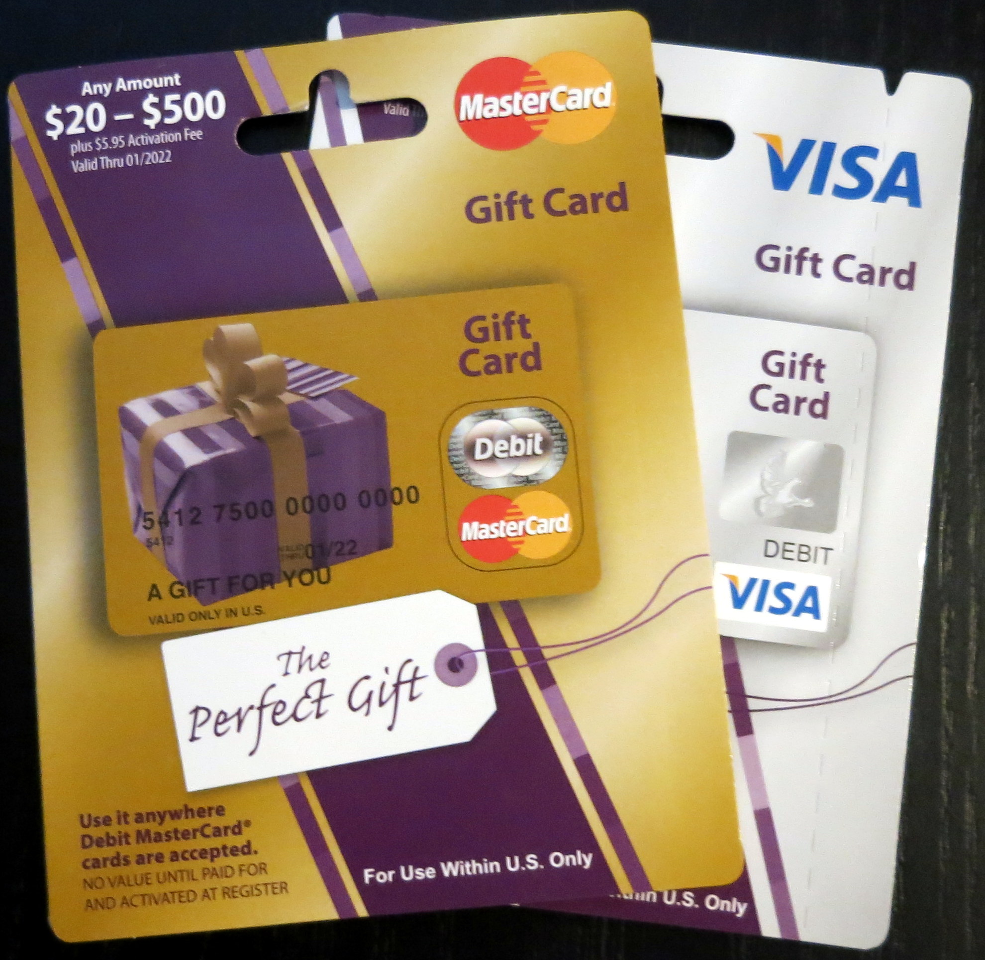 Prepaid Visa Gift Card, Visa debit cards