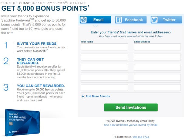 Chase Sapphire Preferred Refer A Friend Program Earn Up