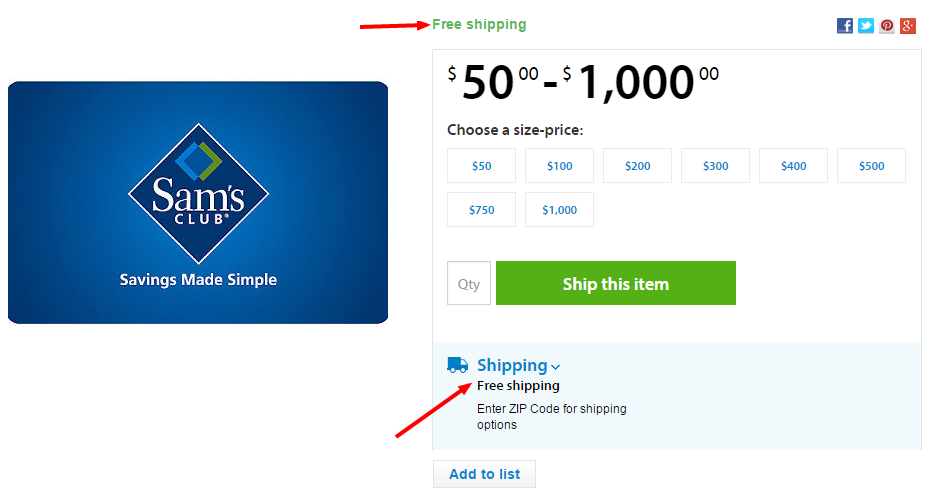 Dirty Sam's Club Tactics - New Shipping Fees on many Gift Cards - Miles to  Memories
