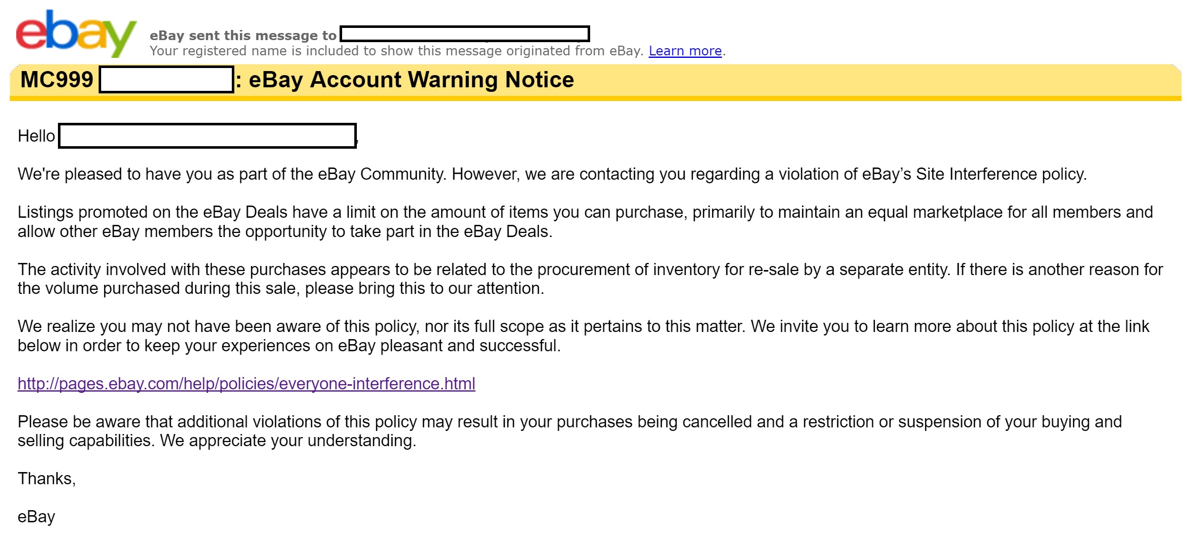 Warning eBay Can & Will Take Away Your eBay Bucks & Not Tell You Why