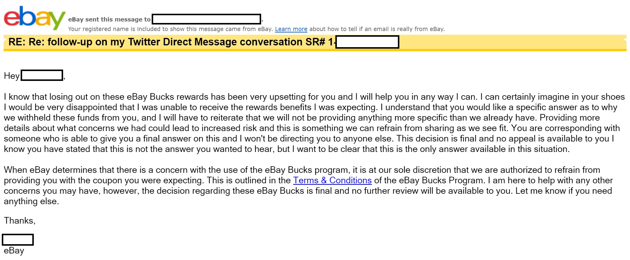 Warning eBay Can & Will Take Away Your eBay Bucks & Not Tell You Why