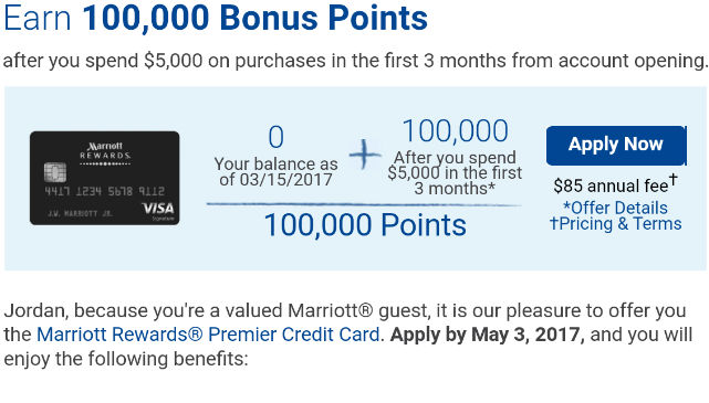 chase marriott credit card 100k