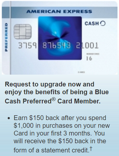 Get a $150 Upgrade Bonus If You Have an Amex Blue Cash Everyday Card