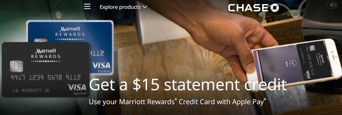 Spending Bonus, Get $15 With Chase Marriott Rewards Card and Apple Pay - Miles to Memories