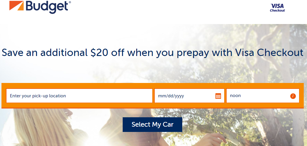 Free $20 to Spend for Budget Rentals with Visa Checkout - Miles to Memories