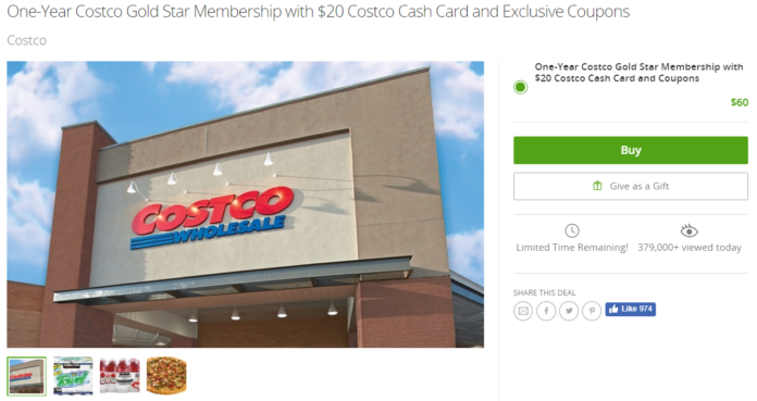 costco membership cost groupon
