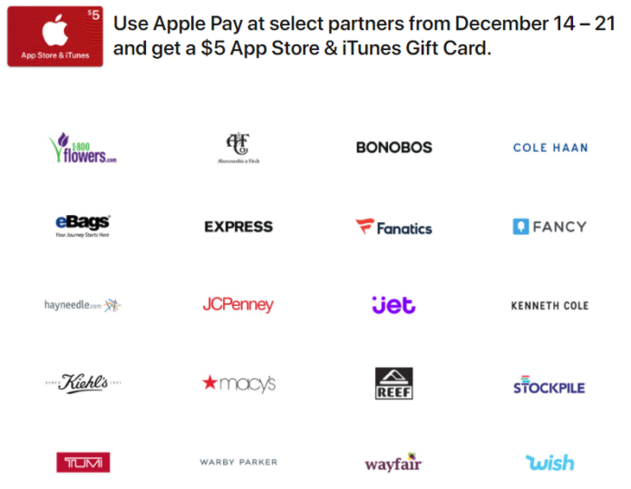 Get One 5 iTunes Gift Card per Partner, When You Use Apple Pay Miles