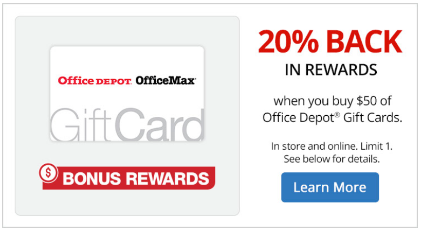 Office Depot Max Gift Cards Earn You 20 Back In Rewards This Week   Exclusive Savings Only For Rewards Members 