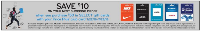 ShopRite Buy 50 In Gift Cards Get 10 Savings Coupon Miles To Memories