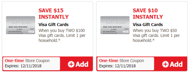Two New Visa Gift Card Deals at Safeway/Vons Miles to