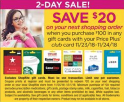 ShopRite: Buy $100 in Gift Cards, Get $20 Savings Coupon - Miles to ...