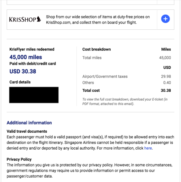 Singapore Airlines Miles Redeposit Takes How Long & Costs How Much?