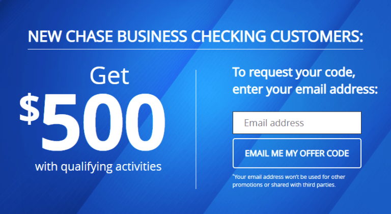 chase business checking $500 bonus