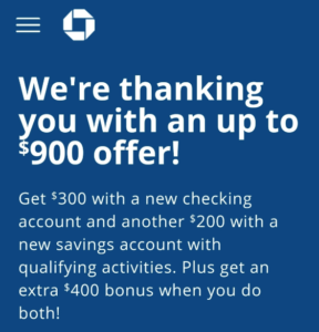 Targeted Chase $900 Bonus for Checking and Savings Account - Miles to ...