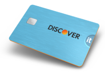 Discover Offering 0% APR for 12 Months to Current Cardholders a blue credit card with a logo on it