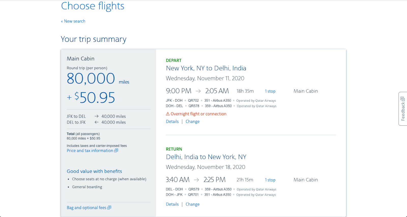 Use AAdvantage miles to fly to India