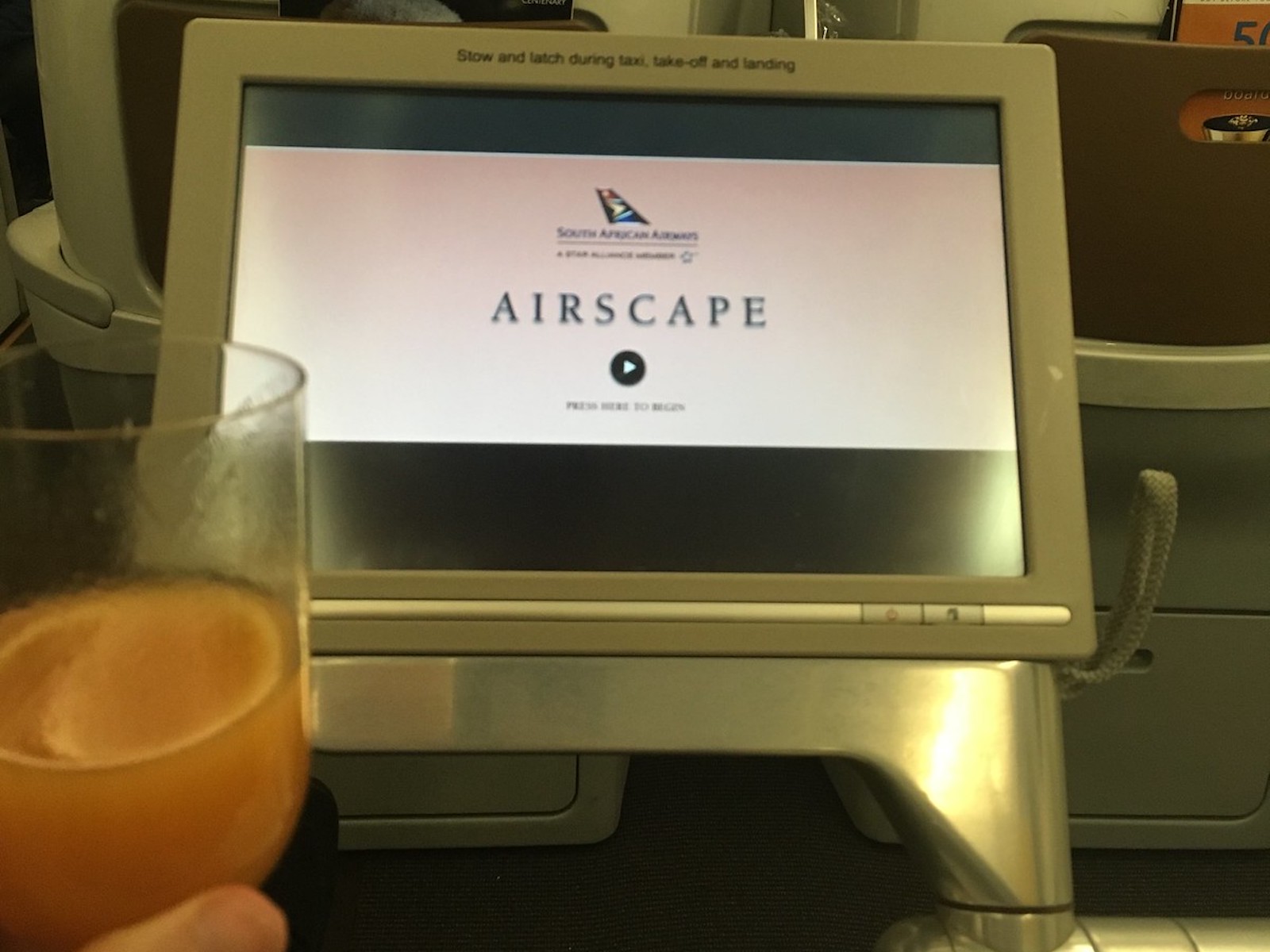 PES on South African Airways business class A330