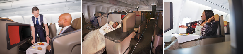 New South African Airways product in 1-2-1 business class layout