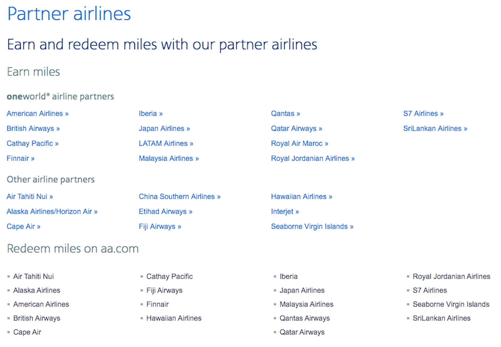 Use partners to book American Airlines award flights