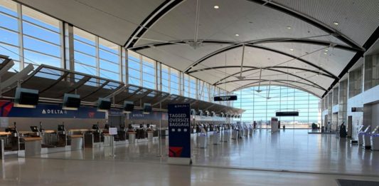 an empty airport terminal