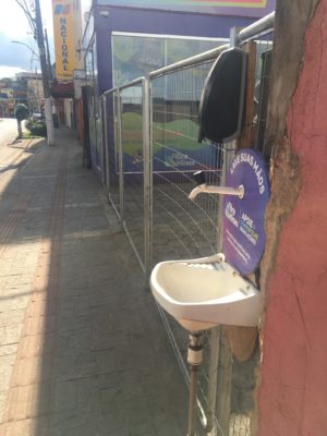 Hand washing sink on the street in Congonhas
