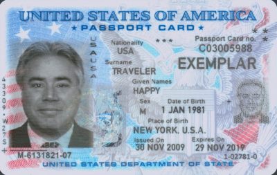 plastic passport card