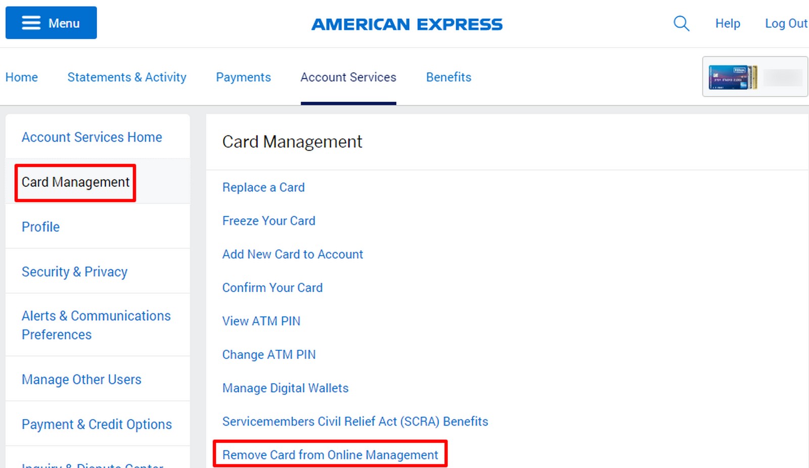 How to Remove An Amex Account from Your Online Banking Login