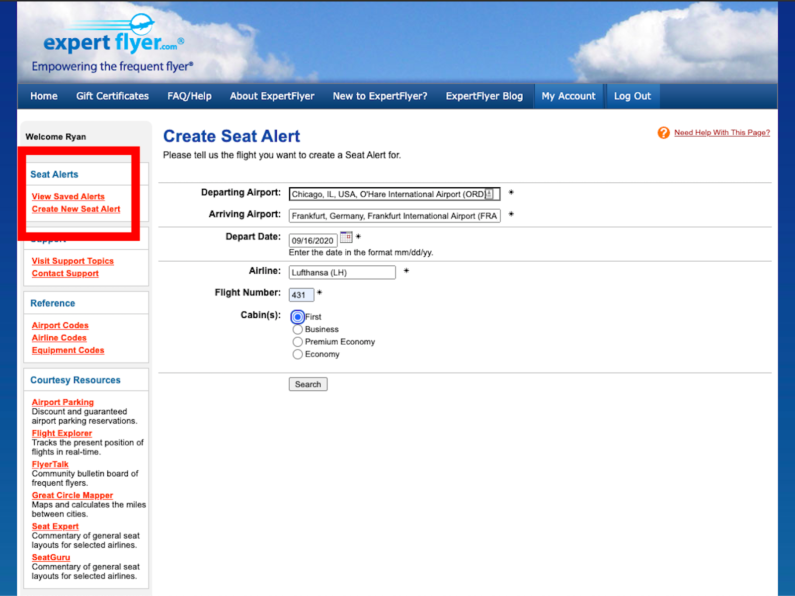 Use ExpertFlyer to confirm seat availability
