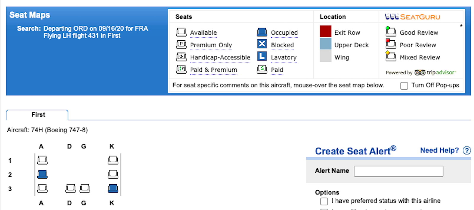 ExpertFlyer confirms seat availability