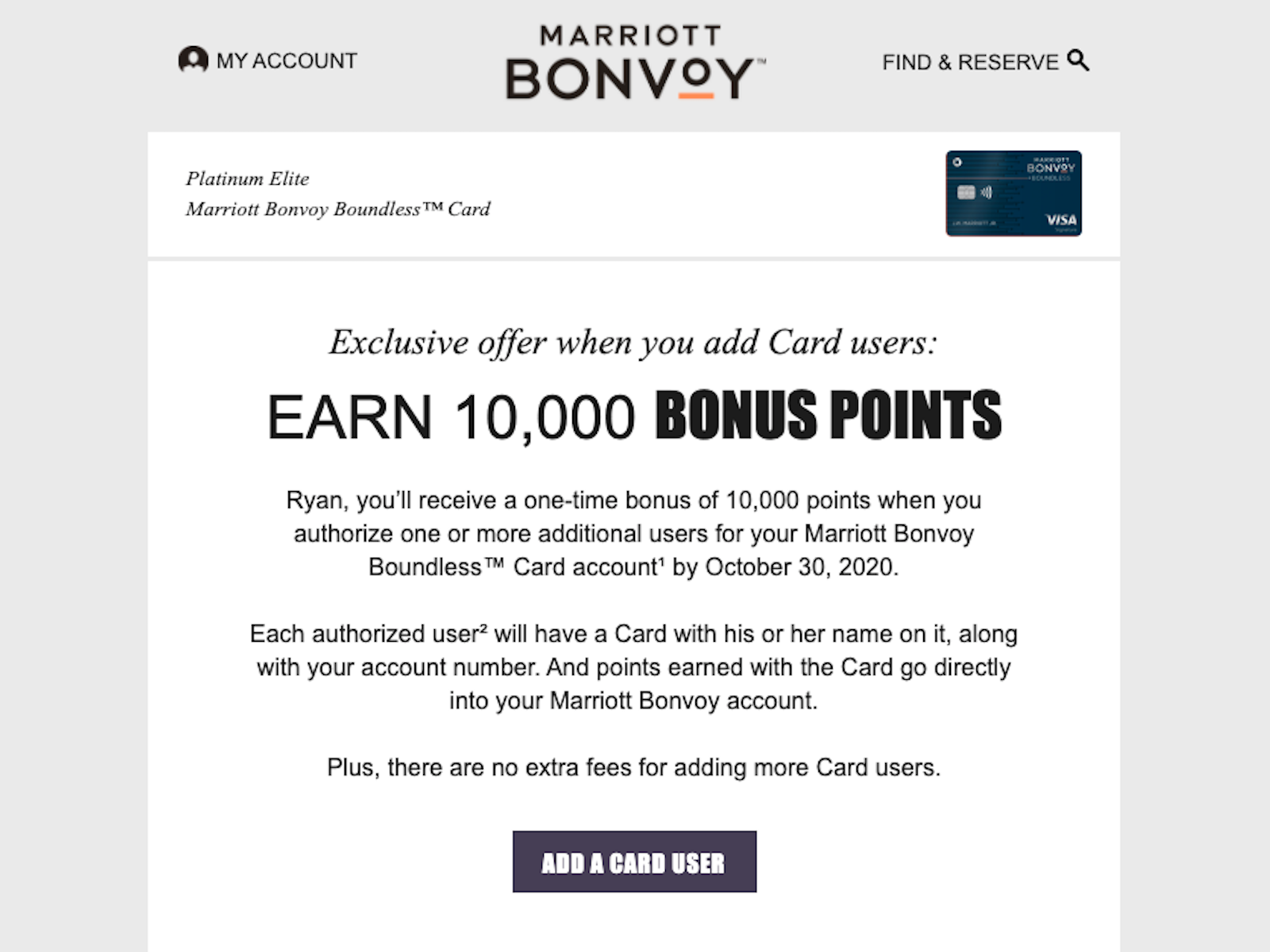 Earn 10,000 Marriott Points By Adding An Authorized User (Targeted)