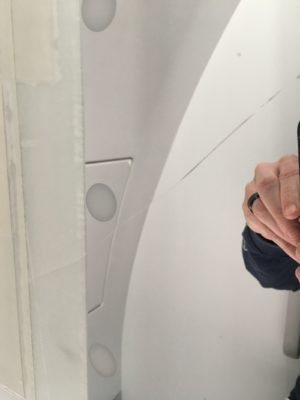 Broken mirror in Air France A350 business class bathroom