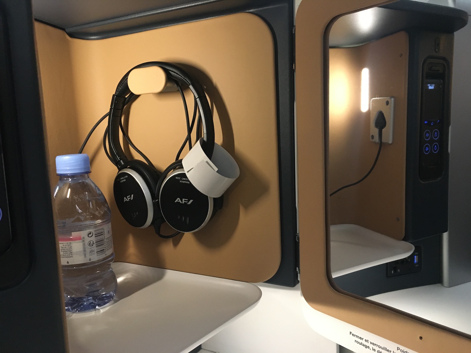 Air France business class personal cubby