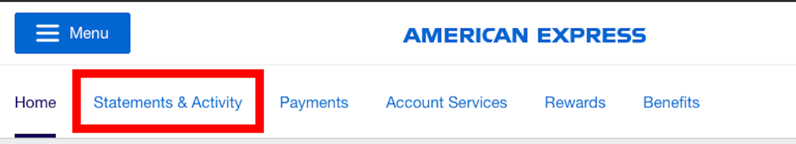 Step 1 to check Amex spending