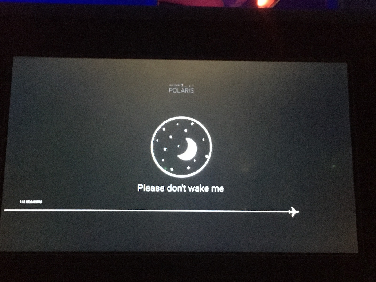 Do not disturb on TV - best features - United Polaris business class review