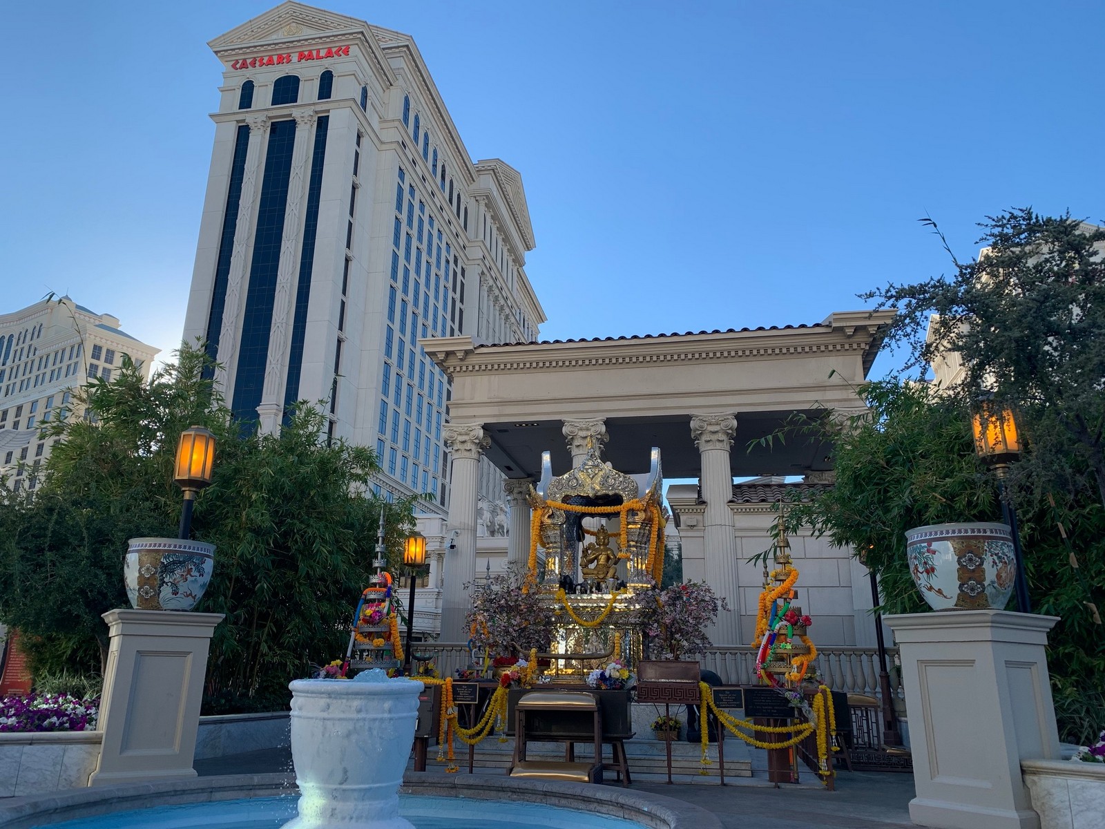 a fountain in front of a building