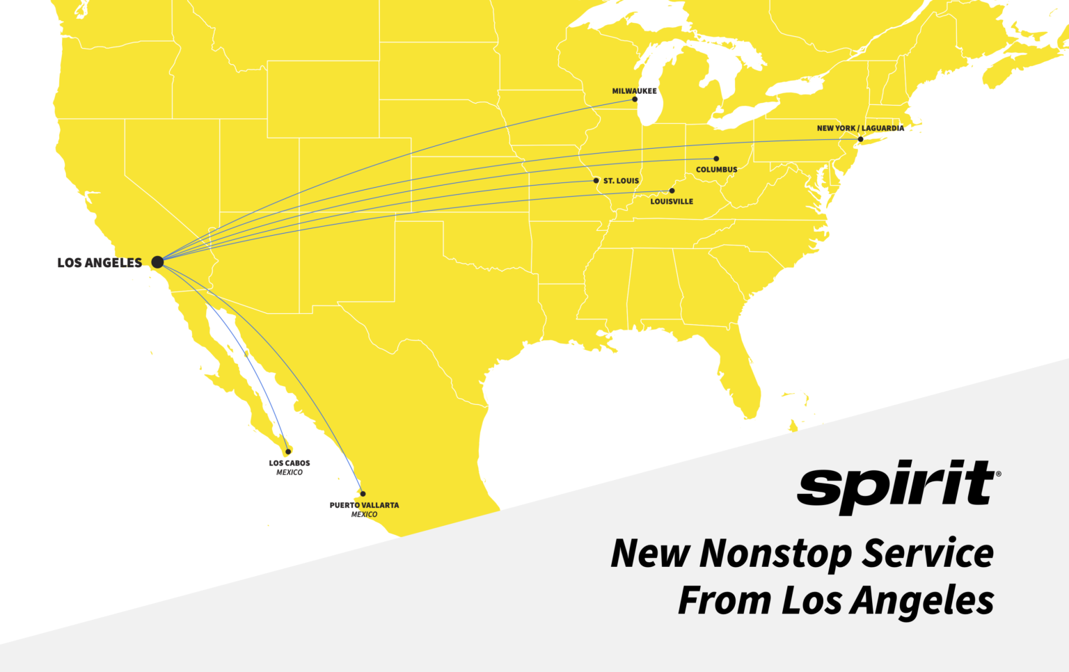 Spirit Airlines Adds New International And Domestic Routes Miles To LAX Route Map 1536x966