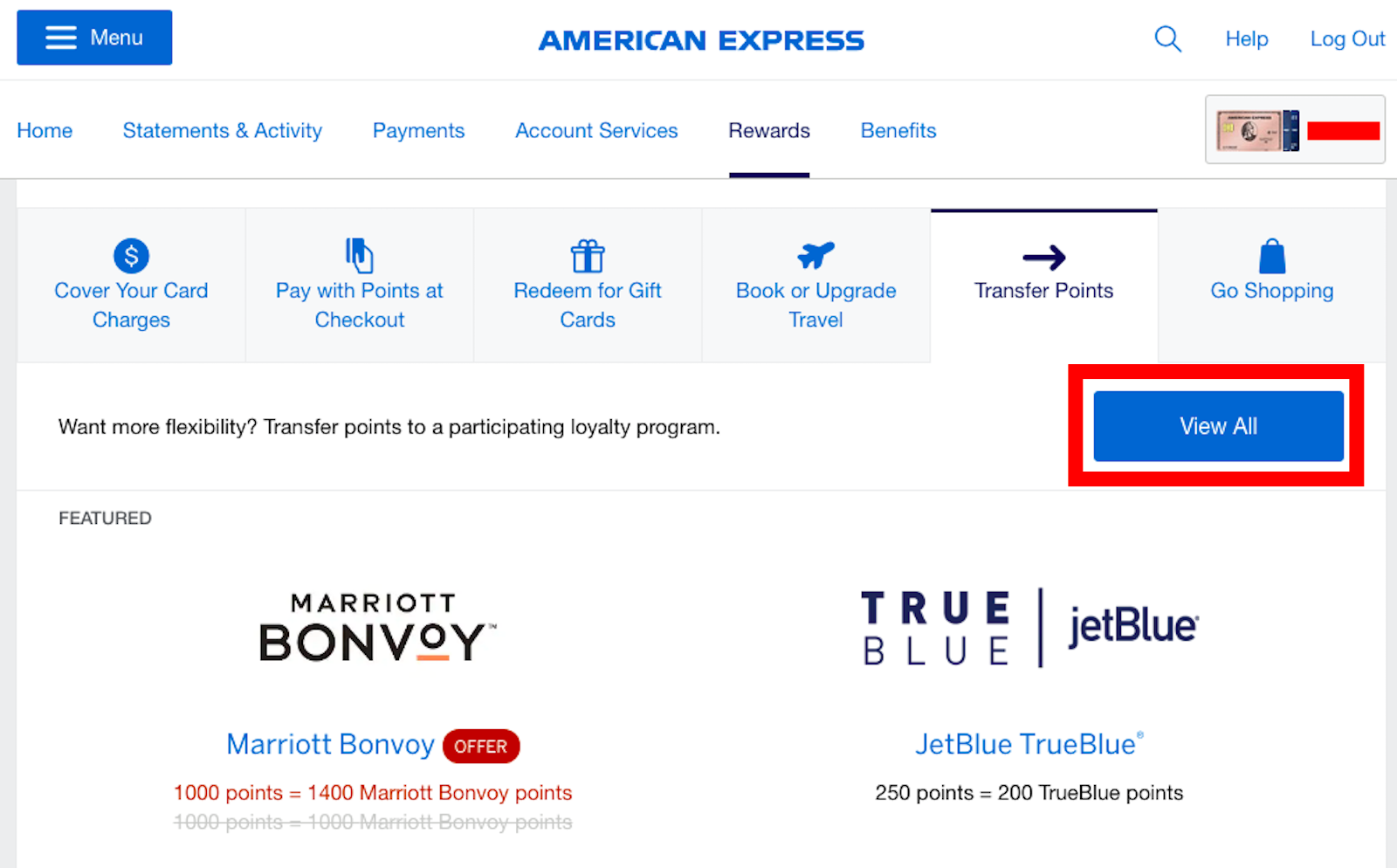 American Express Transfer Fee