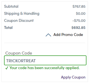 a screenshot of a coupon code