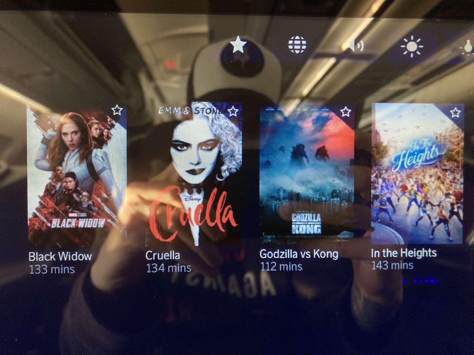 Image of movie options on SAS business class flight ARN-ORD, part of why my review is so negative.