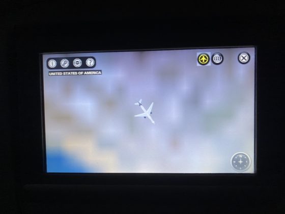 Image of personal entertainment system on Aeroflot flight in economy