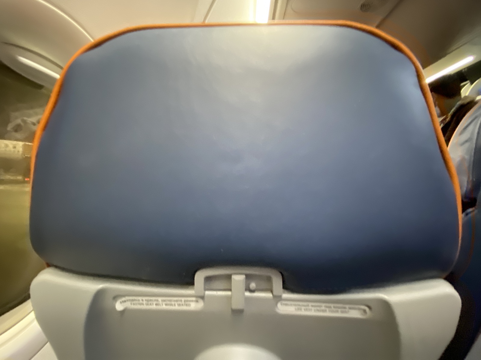 Image of seat back with no entertainment system Aeroflot economy seat