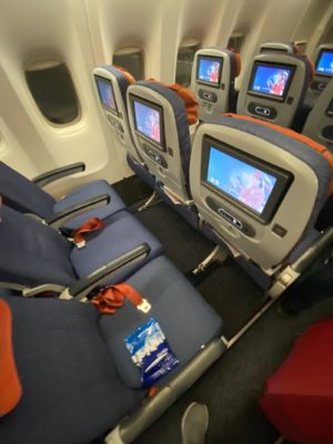 Image of economy seats and legroom space