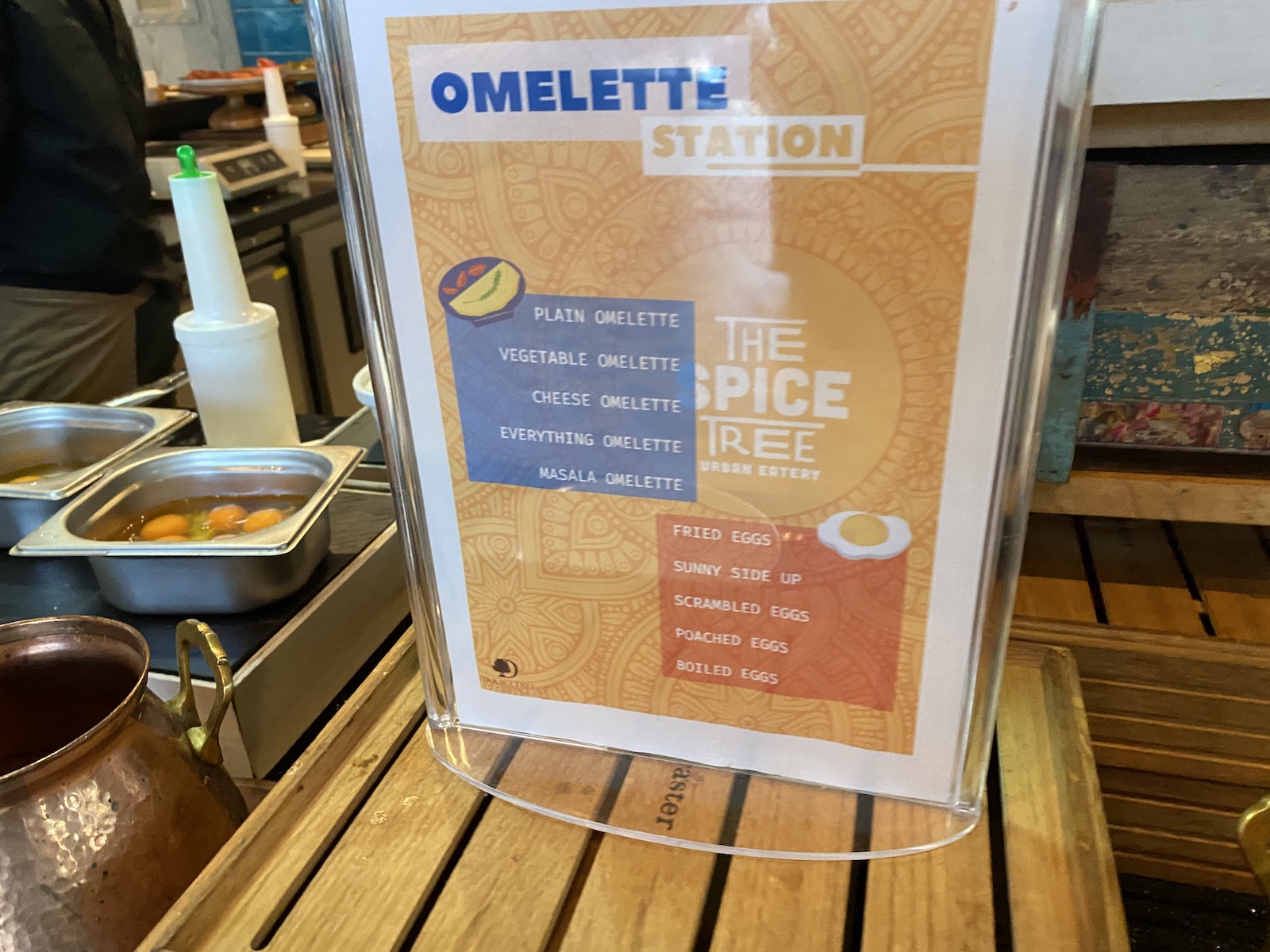 Omelet station sign