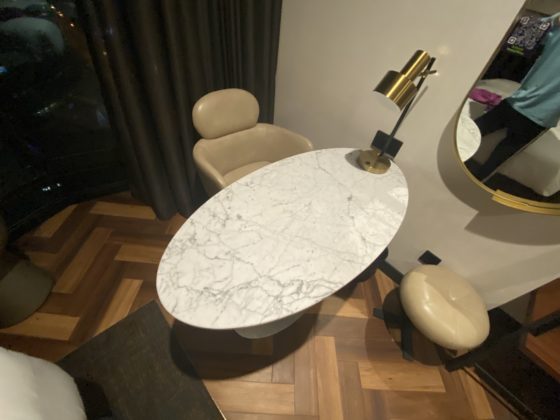 Image of desk and chair in guest room at the DoubleTree by Hilton Dubai M Square