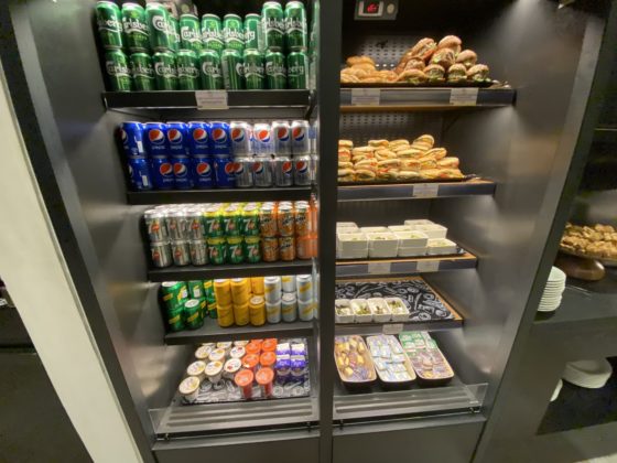 Photo of drinks and snacks in the lounge