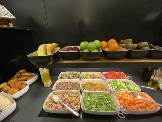 the buffet spread in the lounge