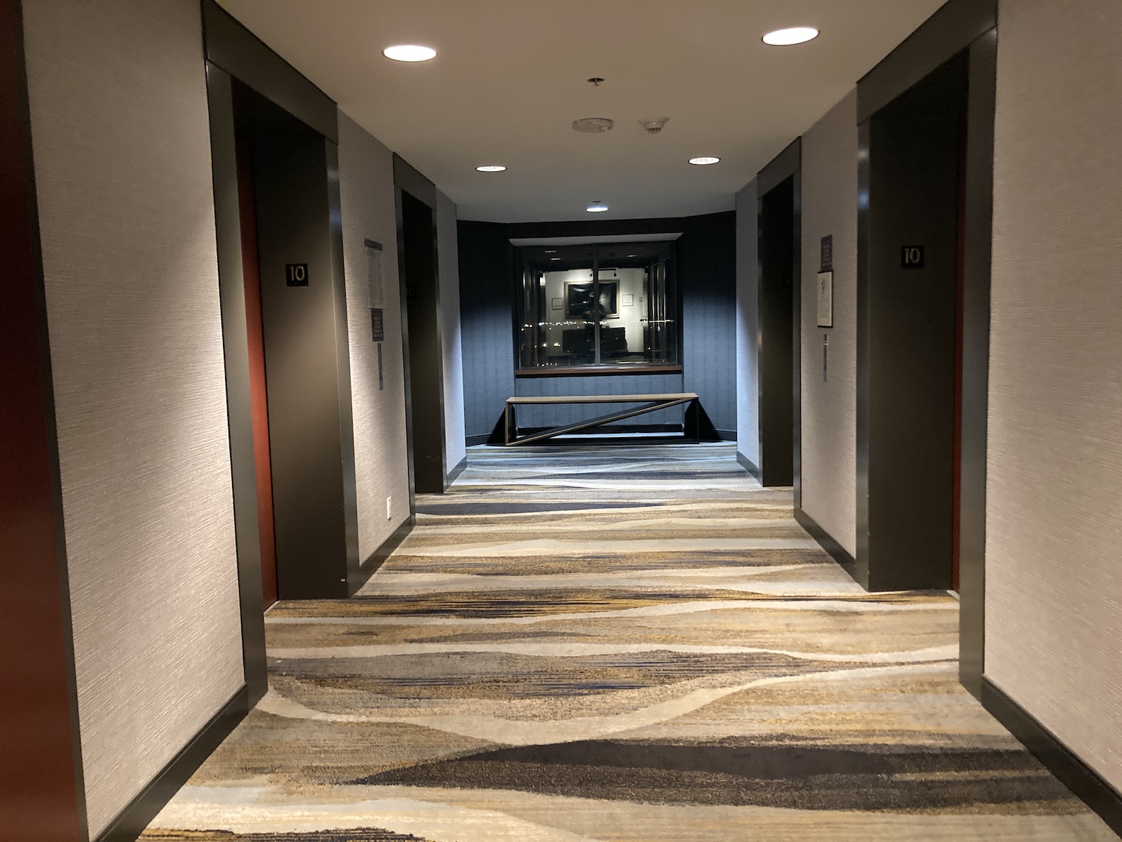 Image of hallway on 10th floor at the Sheraton Anchorage hotel