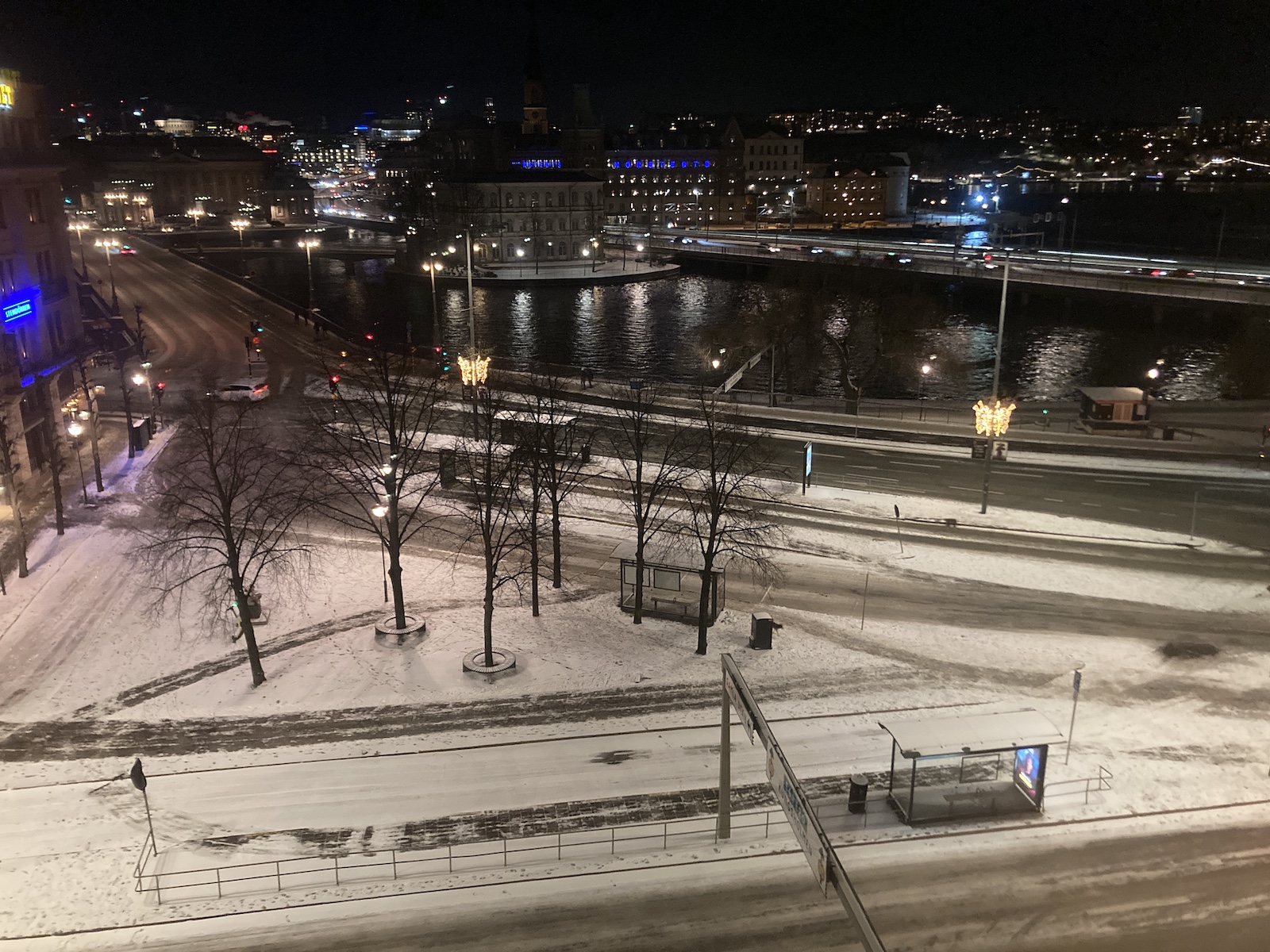 Image of the view from our hotel room at the Sheraton Stockholm, which is part of my hotel review.