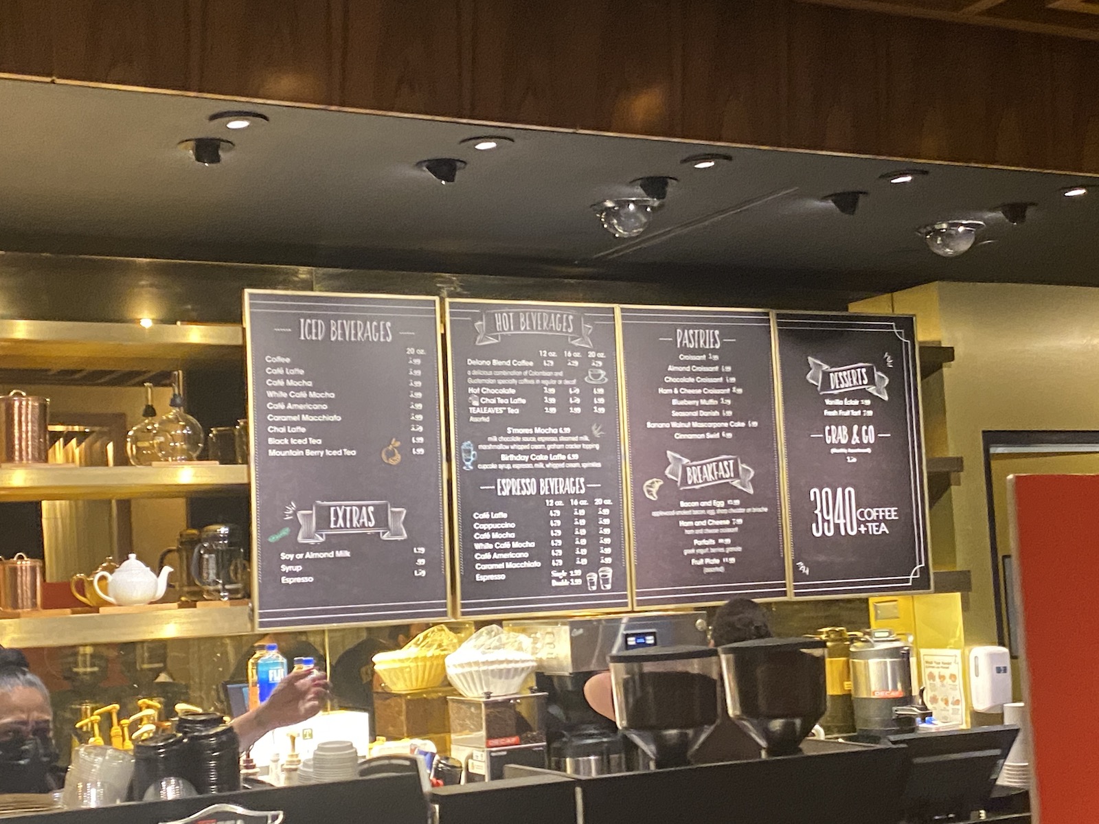 Image of menu board at 3940 Coffee & Tea inside Delano at Mandalay Bay Las Vegas